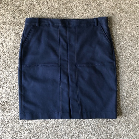 Anne Klein Skirt sz 12 Workwear Career Pencil Straight Pockets Navy Classic - Picture 11 of 13